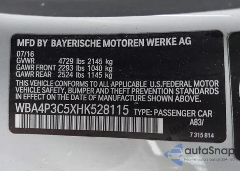 2017 BMW 440I xDrive из США, поврежденный, VIN WBA4P3C5XHK528115